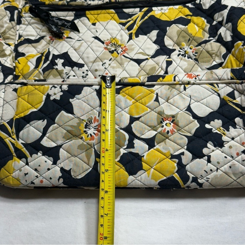 Vera Bradley Yellow and Black Floral Messenger Bag Quilted - Picture 7 of 7